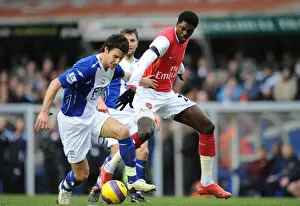 Birmingham City V Arsenal 2007-8 Prints: Emmanuel Adebayor (Arsenal) Liam Ridgewell (Birmingham City)