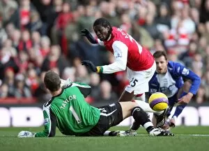 Images Dated 12th January 2008: Emmanuel Adebayor (Arsenal) Maik Taylor (Birmingham)