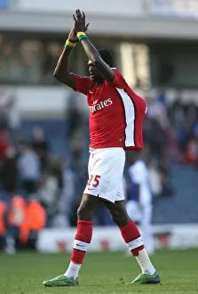 Blackburn Rovers v Arsenal 2008-9 Collection: Emmanuel Adebayor (Arsenal) with the matchball