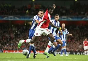 Images Dated 30th September 2008: Emmanuel Adebayor (Arsenal) Nelson Benitez (Porto)