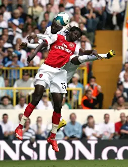 Tottenham V Arsenal 2007-8 Prints: Emmanuel Adebayor (Arsenal) Pascal Chimbonda (Tottenham)