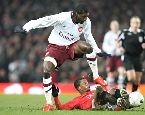 Manchester United V Arsenal FA Cup Prints: Emmanuel Adebayor (Arsenal) Patrice Evra (Man Utd)