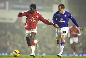 Everton V Arsenal 2008-9 Prints: Emmanuel Adebayor (Arsenal) Phill Neville (Everton)