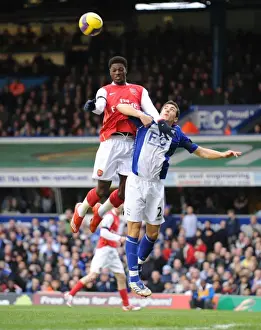 Birmingham City V Arsenal 2007-8 Prints: Emmanuel Adebayor (Arsenal) Stephen Kelly (Birmingham City)