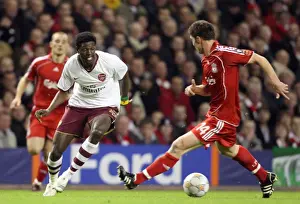 Liverpool V Arsenal - Champions League 2007-08 Prints: Emmanuel Adebayor (Arsenal) Xabi Alonso (Liverpool)