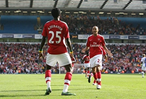 Blackburn Rovers V Arsenal 2008-9 Prints: Emmanuel Adebayor celebrates scoring the 2nd Arsenal