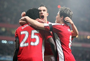 Emmanuel Adebayor celebrates scoring the 2nd Arsenal Emmanuel Adebayor celebrates scoring the 2nd Arsenal