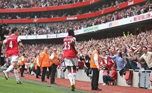 Arsenal v Fulham 2006-07 Collection: Emmanuel Adebayor celebrates scoring the 2nd Arsenal goal