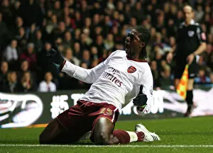 Emmanuel Adebayor celebrates scoring the 2nd Arsenal goal