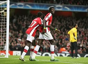 Images Dated 30th September 2008: Emmanuel Adebayor celebrates scoring the 4th Arsenal