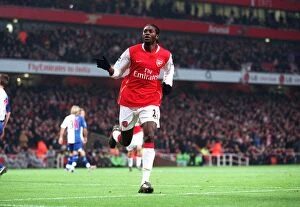 Arsenal v Blackburn Rovers 2006-07 Collection: Emmanuel Adebayor celebrates scoring Arsenals 3rd goal from the penalty spot