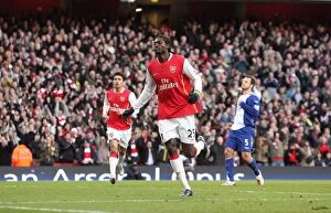 Images Dated 12th January 2008: Emmanuel Adebayor celebrates scoring Arsenals goal