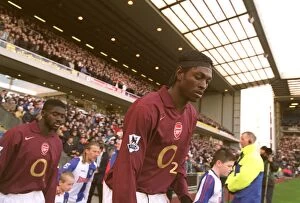 Blackburn Rovers v Arsenal 2005-6 Collection: Emmanuel Adebayor and Kolo Toure (Arsenal). Blackburn Rovers 1: 0 Arsenal
