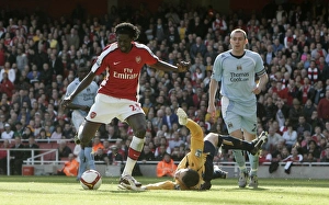 Arsenal V Manchester City 2008-09 Prints: Emmanuel Adebayor rounds Shay Given