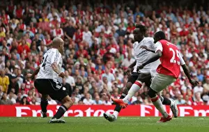 Emmanuel Adebayor scores Arsenals 5th goal his 3rd past Tyrone Mears (Derby)