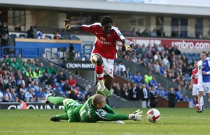 Blackburn Rovers V Arsenal 2008-9 Prints: Emmanuel Adebayor shoots past Paul Robinson to score