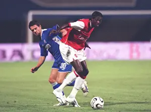 Dinamo Zagreb V Arsenal 2006-7 Prints: Emmanuel Adebayor(Arsenal) Davir Vugrinec (Dinamo Zagreb)