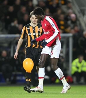 Hull City v Arsenal 2008-9 Collection: Emmanuel Adebayor's Triumph: Arsenal's 3-1 Victory over Hull City, January 17, 2009