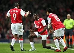 Emmanuel Adebyor celebrates Arsenals goal