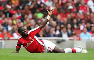 Arsenal V Athletico Madrid 2009-10 Prints: Emmanuel Eboue in Action: Arsenal's Win Against Atletico Madrid