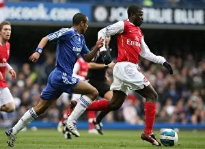 Chelsea v Arsenal 2007-08 Collection: Emmanuel Eboue (Arsenal) Ashley Cole (Chelsea)