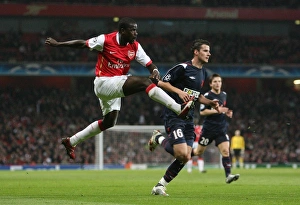 Arsenal V Slavia Prague 2007-08 Prints: Emmanuel Eboue (Arsenal) Daniel Pudil (Slavia)
