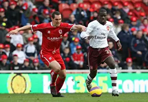 Middlesbrough V Arsenal 2007-8 Prints: Emmanuel Eboue (Arsenal) Emanuel Pogatetz (Middlesbrough)
