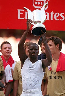 Arsenal V Inter Milan 2007-08 Prints: Emmanuel Eboue (Arsenal) with the Emirates Cup