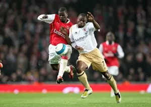 Images Dated 15th March 2008: Emmanuel Eboue (Arsenal) George Boateng (Boro)