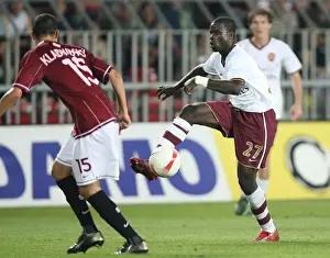 Sparta Prague V Arsenal 2007-8 Prints: Emmanuel Eboue (Arsenal) Jiry Kladrubsky (Sparta Prague)