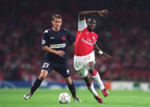 Arsenal V Slavia Prague 2007-08 Prints: Emmanuel Eboue (Arsenal) Ladislav Volesak (Slavia)