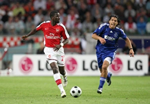 Ajax V Arsenal Prints: Emmanuel Eboue (Arsenal) Luis Suarez (Ajax)