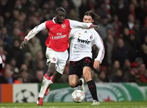 Images Dated 21st February 2008: Emmanuel Eboue (Arsenal) Marek Jankulovski (AC Milan)