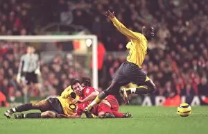 Images Dated 28th February 2006: Emmanuel Eboue (Arsenal) Robbie Fowler (Liverpool). Liverpool 1: 0 Arsenal