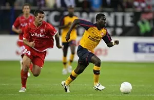 Images Dated 13th August 2008: Emmanuel Eboue (Arsenal) Theo Janssen (FC Twente)