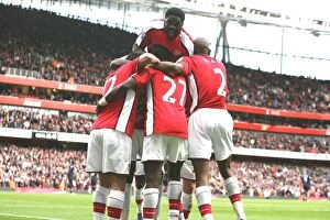 Arsenal v Blackburn Rovers 2008-9 Collection: Emmanuel Eboue celebrates scoring the 3rd Arsenal goal
