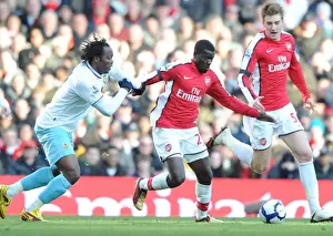 Emmanuel Eboue and Nicklas Bendtner (Arsenal) Andre Bikey (Burnley). Arsenal 3: 1 Burnley