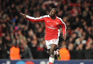 Arsenal V FC Porto 2009-10 Prints: Emmanuel Eboue's Goal Celebration: Arsenal's 4th Goal vs FC Porto in the UEFA Champions League (5-0 Victory)