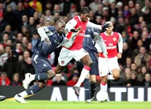 Images Dated 28th January 2007: Emmauel Adebayor (Arsenal) Abdoulaye Faye (Bolton)