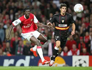 Arsenal V Sevilla 2007-08 Prints: Emmauel Adebayor (Arsenal) Federico Fazio (Sevilla)