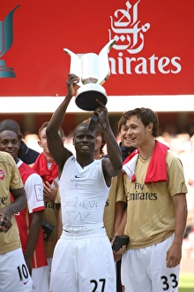 Arsenal V Inter Milan 2007-08 Prints: Emmauel Eboue (Arsenal) with the Emirates Trophy