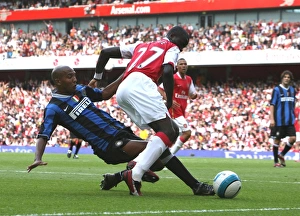 Arsenal V Inter Milan 2007-08 Prints: Emmauel Eboue (Arsenal) Olivier Dacourt (Inter)