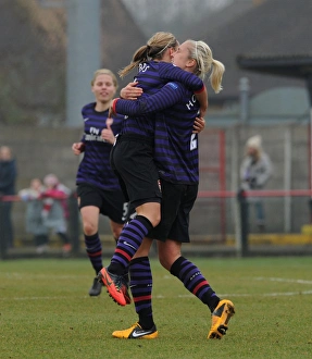 Euphoric Goal Celebration: Jordan Nobbs and Steph Houghton of Arsenal Ladies FC in UEFA Women's Champions League Quarterfinals