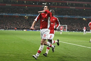 Arsenal V AS Roma 2008-9 Prints: Euphoric Van Persie
