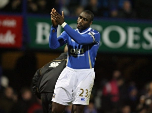 Ex Arsenal player Sol Campbell salutes the arsenal fans during the match Ex Arsenal player Sol Campbell salutes the arsenal fans during the match