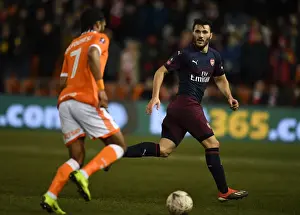 Blackpool V Arsenal - FA Cup 2019 Prints: FA Cup 2019: Sead Kolasinac of Arsenal in Action against Blackpool at Bloomfield Road