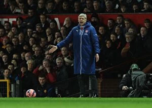 Images Dated 13th February 2009: FA Cup Clash: Arsene Wenger at Old Trafford Against Manchester United, 2015