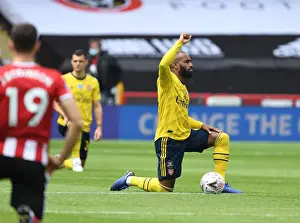 FA Cup Quarterfinal: Alexis Lacazette Kneels Before Sheffield United vs Arsenal