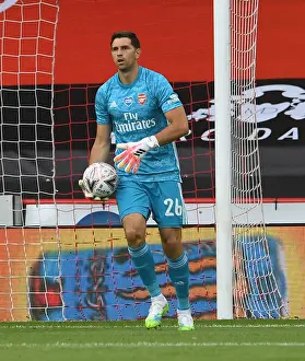 FA Cup Quarterfinal: Emi Martinez of Arsenal in Action Against Sheffield United