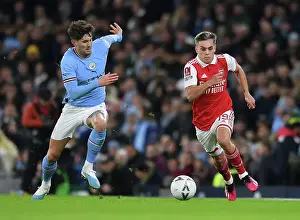 Manchester City V Arsenal 2022-23 Prints: FA Cup Showdown: Trossard vs Stones at Etihad Stadium (2022-23) - Arsenal vs Manchester City